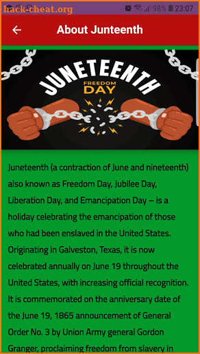 Juneteenth 2021 screenshot