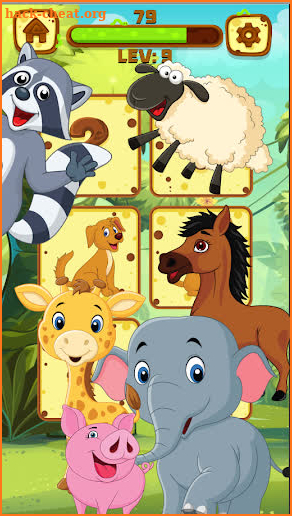 jungle animals memory games for kids.matching game screenshot