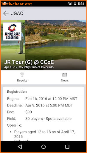 Junior Golf Alliance Colorado screenshot