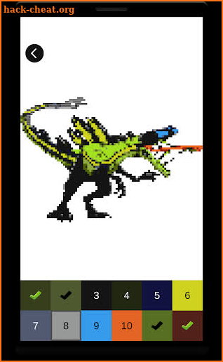 Jurassic Color By Number Dinosaur Hybrid Pixel Art screenshot