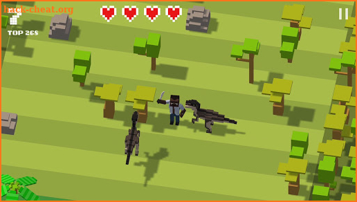 Jurassic Hopper: Crossy Dinosaur Shooter Game screenshot