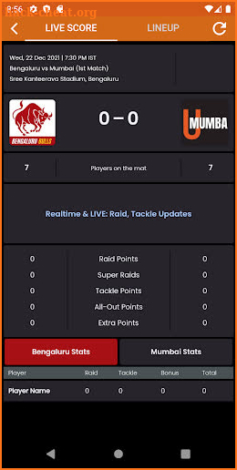 Kabaddi Live Score - Match screenshot