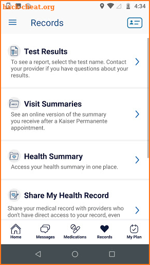 Kaiser Permanente Washington screenshot