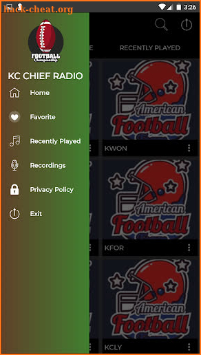 Kansas City football Radio App screenshot