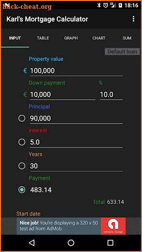 Karl's Mortgage Calculator screenshot