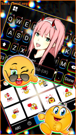 Kawaii Demon Girl Keyboard Background screenshot