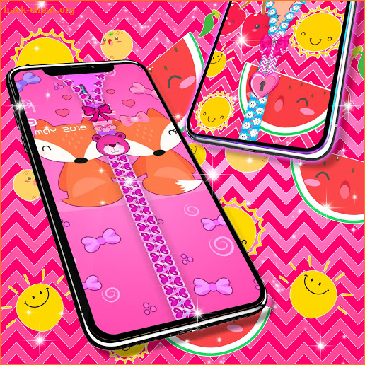 Kawaii zipper lock screen screenshot