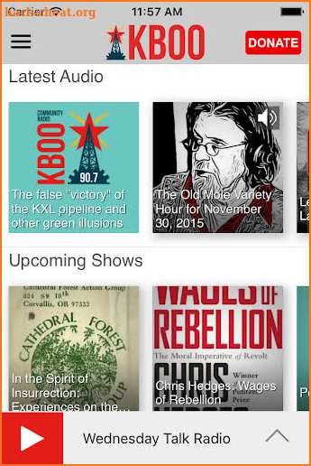 KBOO Community Radio App screenshot