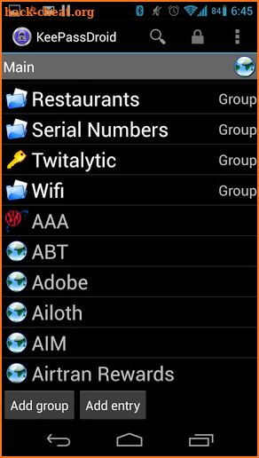 KeePassDroid screenshot