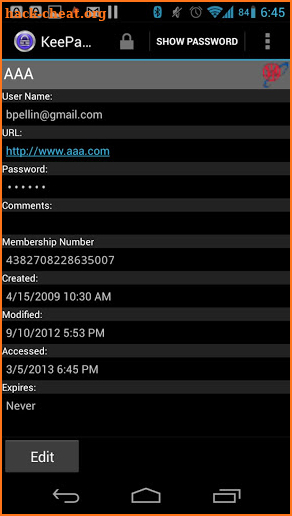 KeePassDroid screenshot