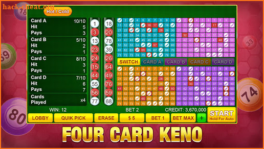 Keno : Free Keno Games,Lotto Casino Bonus Keno App screenshot