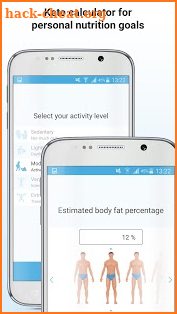 Keto diet tracker screenshot