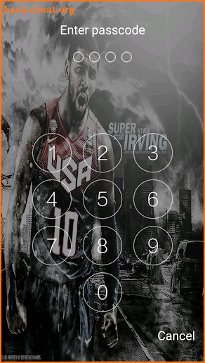 Keypad lock screen for Kyrie Irving screenshot