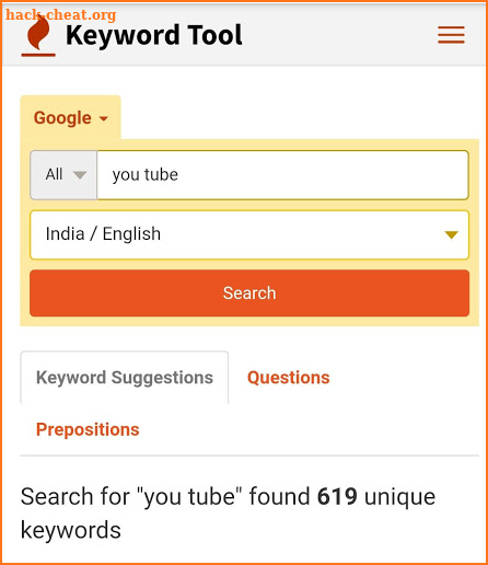 Keyword Tool App screenshot