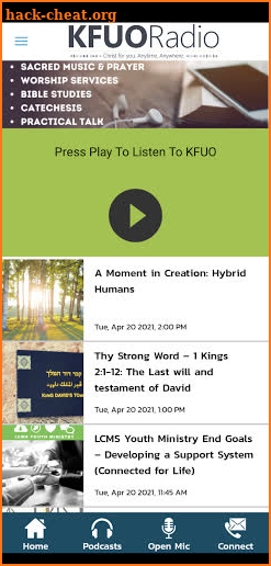 KFUO Radio screenshot