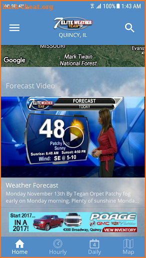 KHQA Weather screenshot