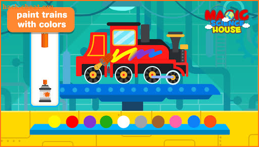 Kids Train Game: Design Drive Puzzles Coloring screenshot