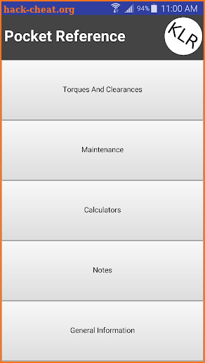 KLR Pocket Reference screenshot