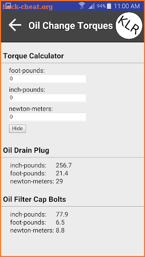 KLR Pocket Reference screenshot