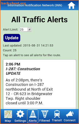 KMM’s Traffic Alert App for NJ screenshot
