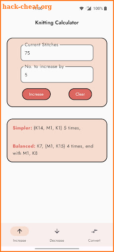 Knitting Calculator screenshot