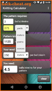 Knitting Calculator screenshot