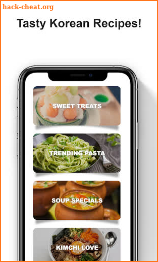 Korean recipes app screenshot