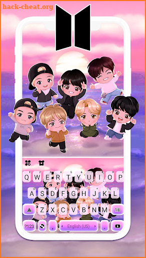 Kpop Idol Crew Keyboard Background screenshot