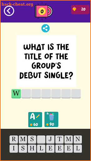 Kpop quiz screenshot