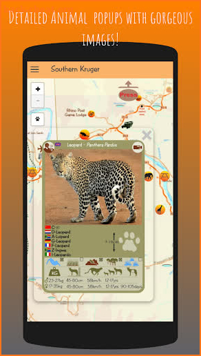 KrugerMapApp - Your window to the kruger park screenshot