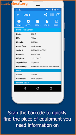 KTrack - facility data management screenshot