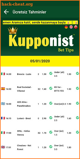 Kupponist : Match predictions screenshot