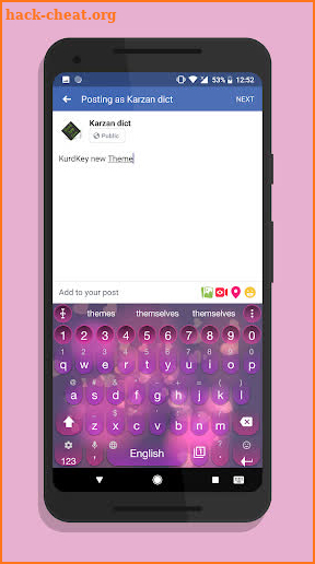 KurdKey Theme Anim Pink Heart screenshot