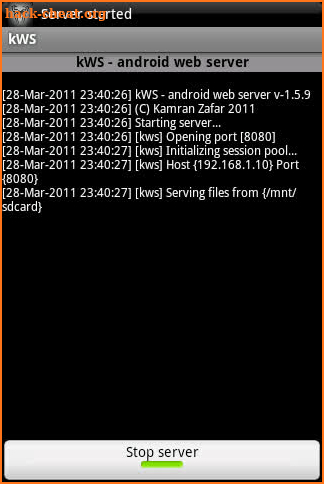 kWS - Android Web Server screenshot