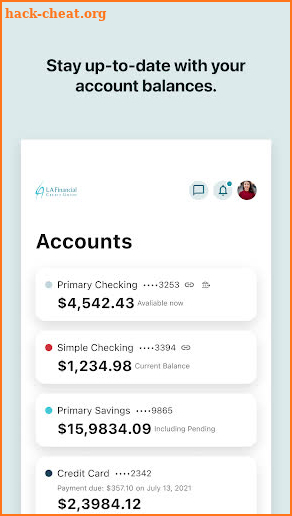 LA Financial Credit Union screenshot