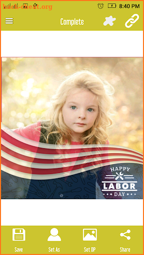 Labor day photo frame screenshot