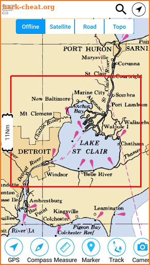 Lake St.Clair Offline GPS Nautical Charts screenshot