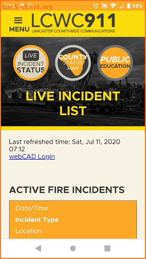 Lancaster Incident Viewer screenshot