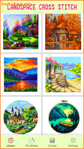 Landscape Cross Stitch Color By Number : Pixel Art screenshot