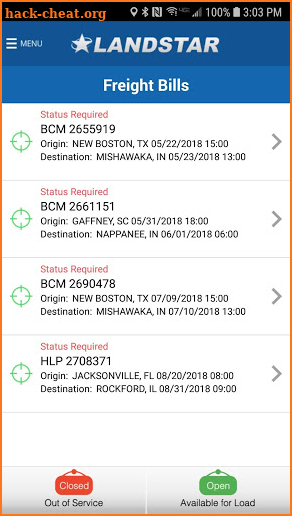 Landstar Connect® screenshot