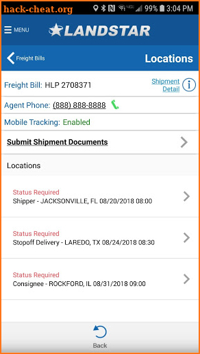 Landstar Connect® screenshot