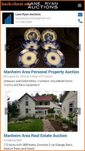 Lane Ryan Auctions screenshot