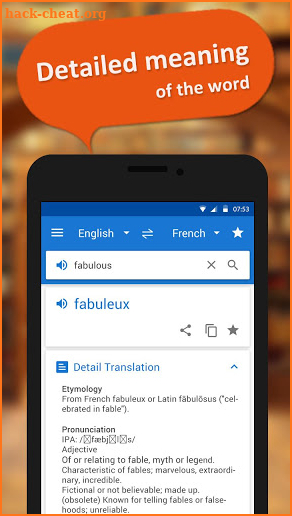 Language translator and dictionary screenshot