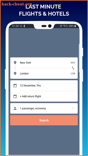 Last Minute Flights and Hotels App screenshot