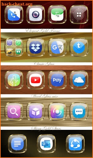 Launcher Theme - Gold Glass Transparent Icons Pack screenshot