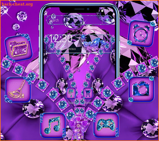 Lavender Diamond Zipper Theme screenshot