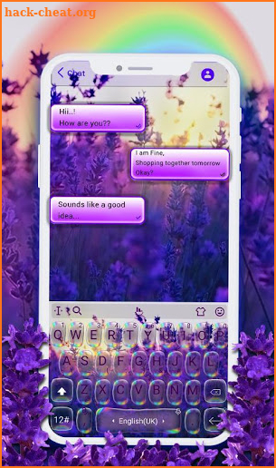 Lavender Shimmer Keyboard Theme screenshot