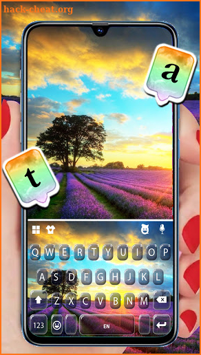 Lavender Sunset Keyboard Background screenshot