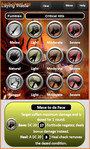 Laying Waste: Critical Hit App screenshot