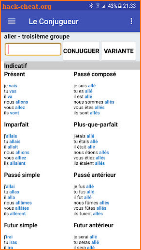 Le Conjugueur Conjugaison (No Ad) screenshot